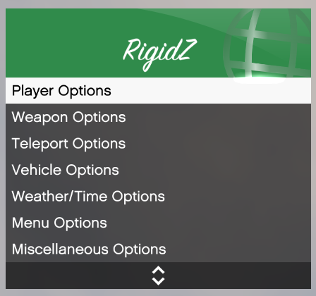 RigidZ Trainer Menu