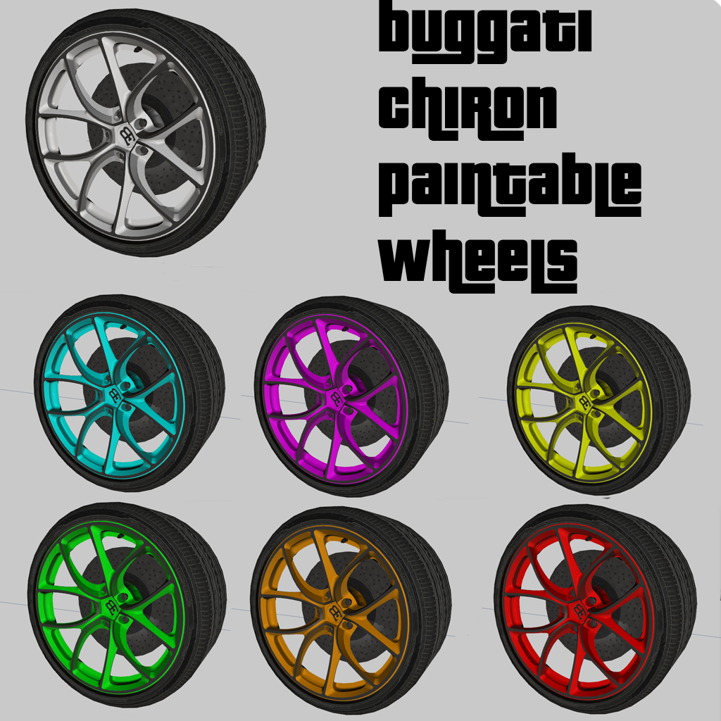 Paintable Buggati Chiron Wheels [ZModeler3 Resource]