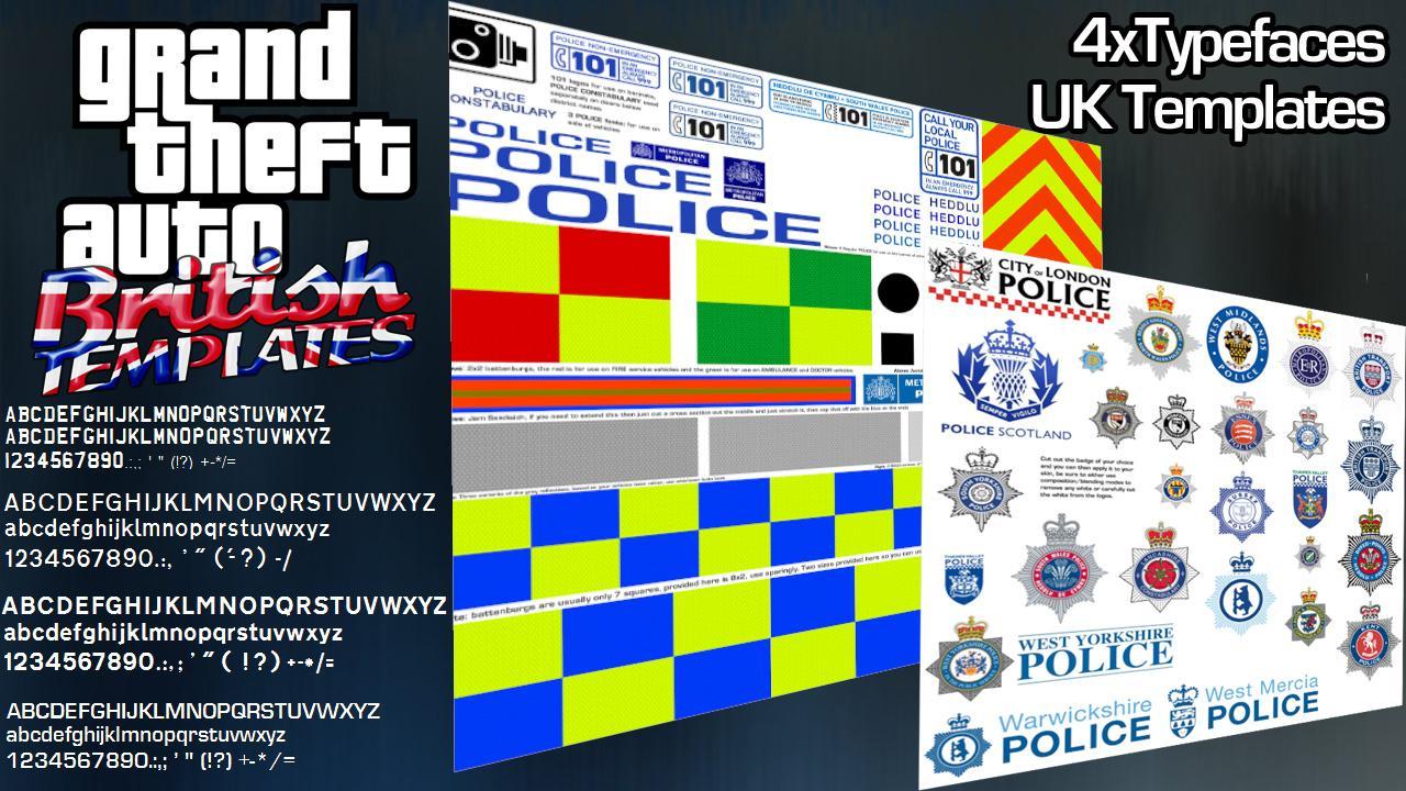 UK Police/Emergency Service Texture Templates