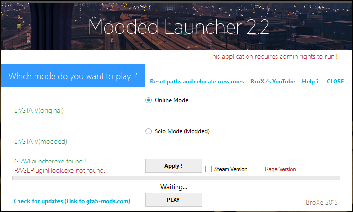 Modded Launcher (Works with RPF mods)