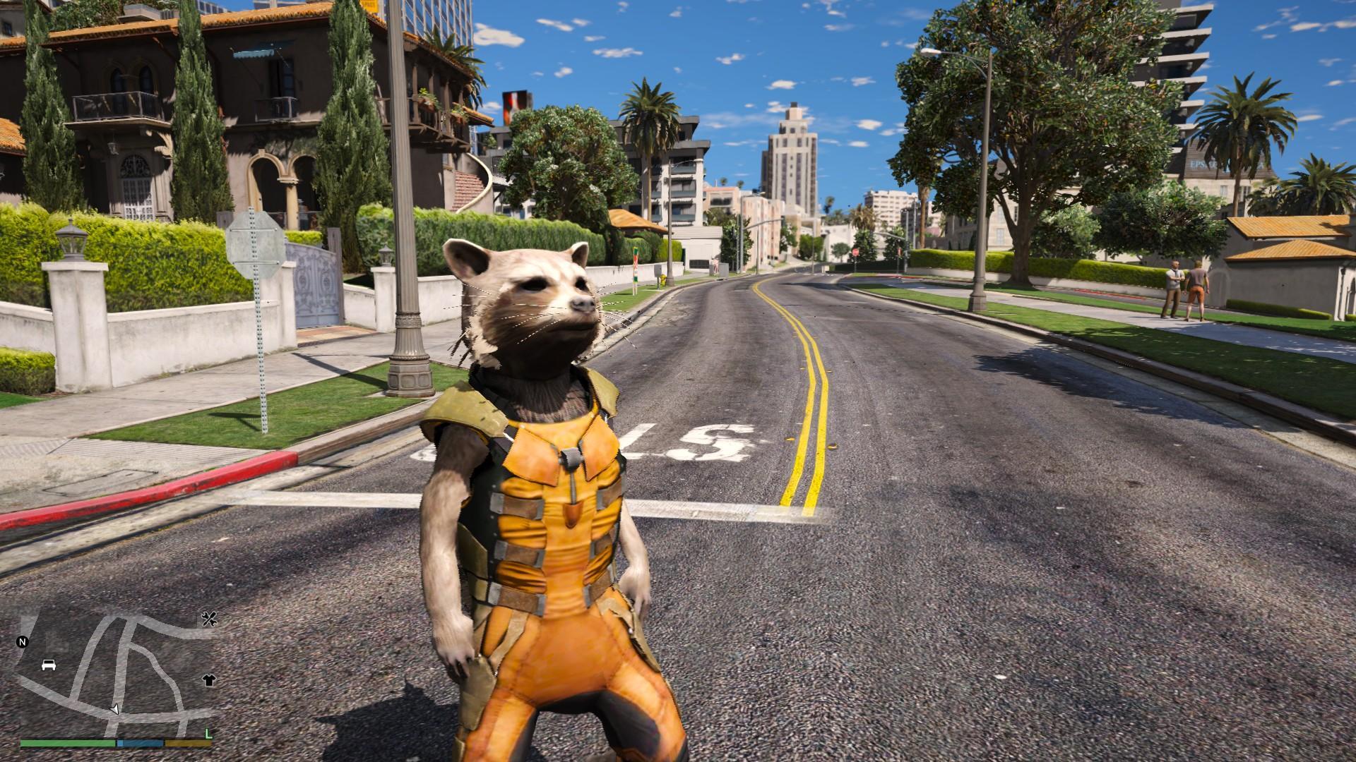 Rocket Raccoon from Guardians of the Galaxy - Big & smalls version [Add-On / Replace PED]