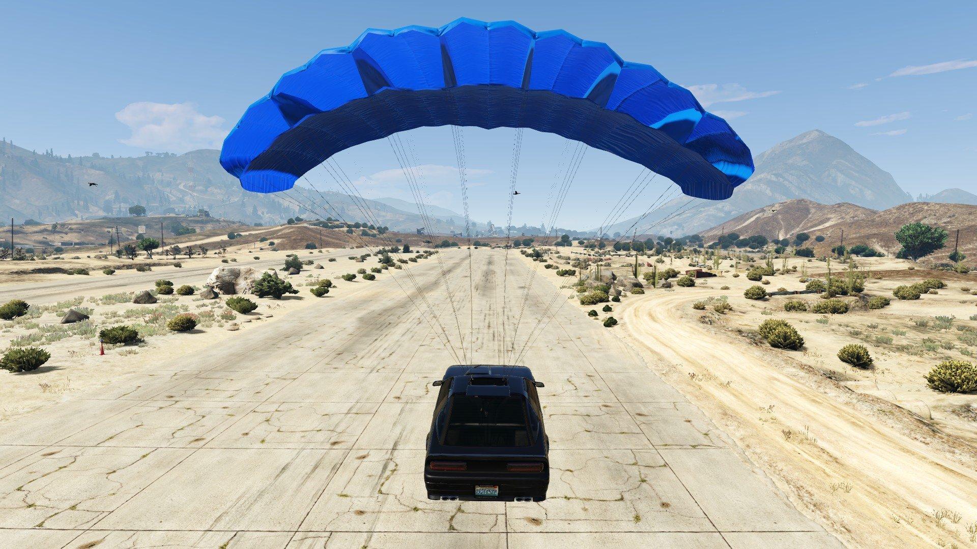Гта 5 моды летать. Машина с парашютом в ГТА 5. Автомобиль с парашютом. Симулятор прыжка с парашютом. Парашют на авто.