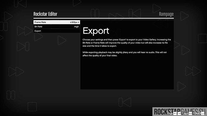 Экспорт ролика - видеоредактор GTA 5